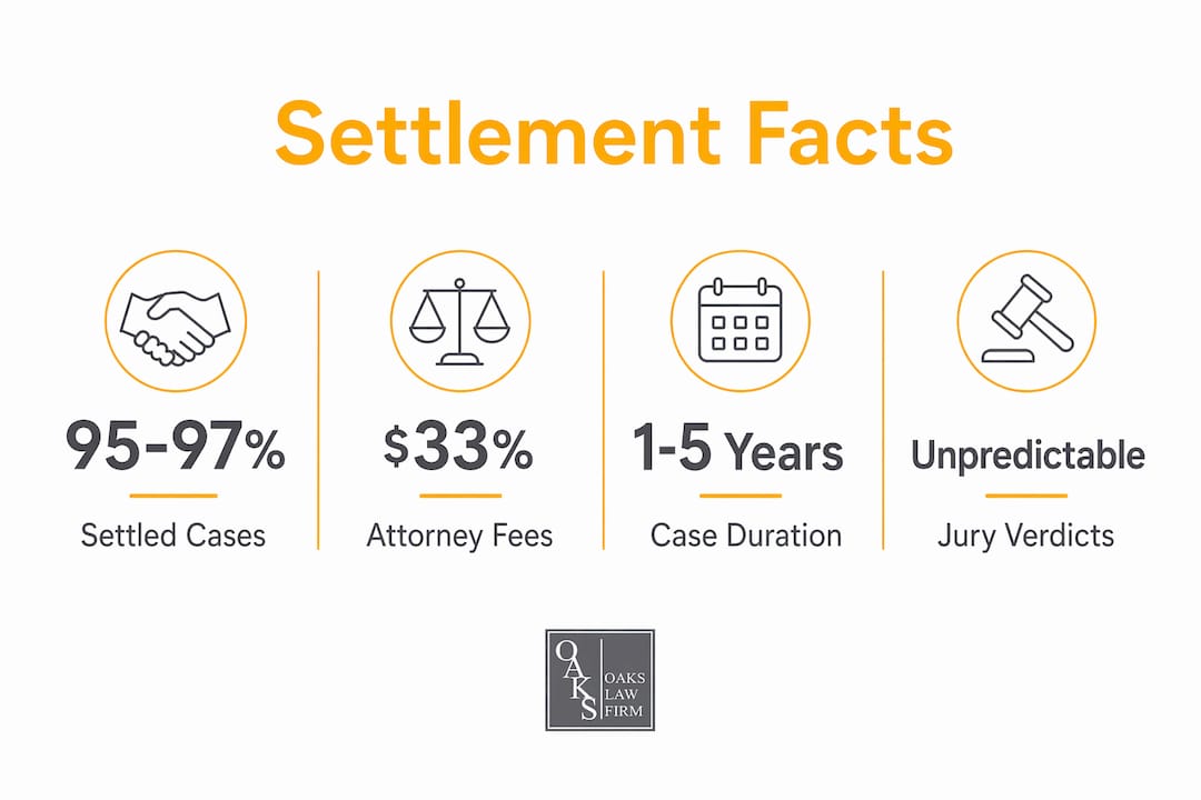 Infographic showing key statistics about personal injury settlements
