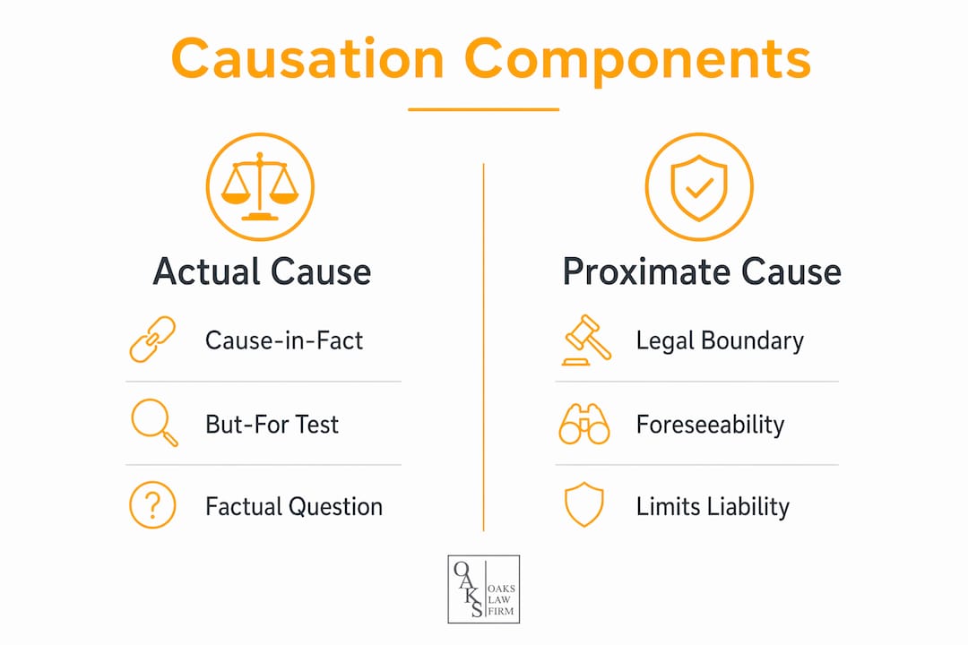 Infographic comparing actual cause and proximate cause