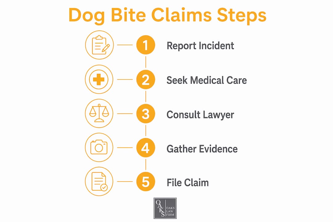 Infographic showing step-by-step dog bite claim process