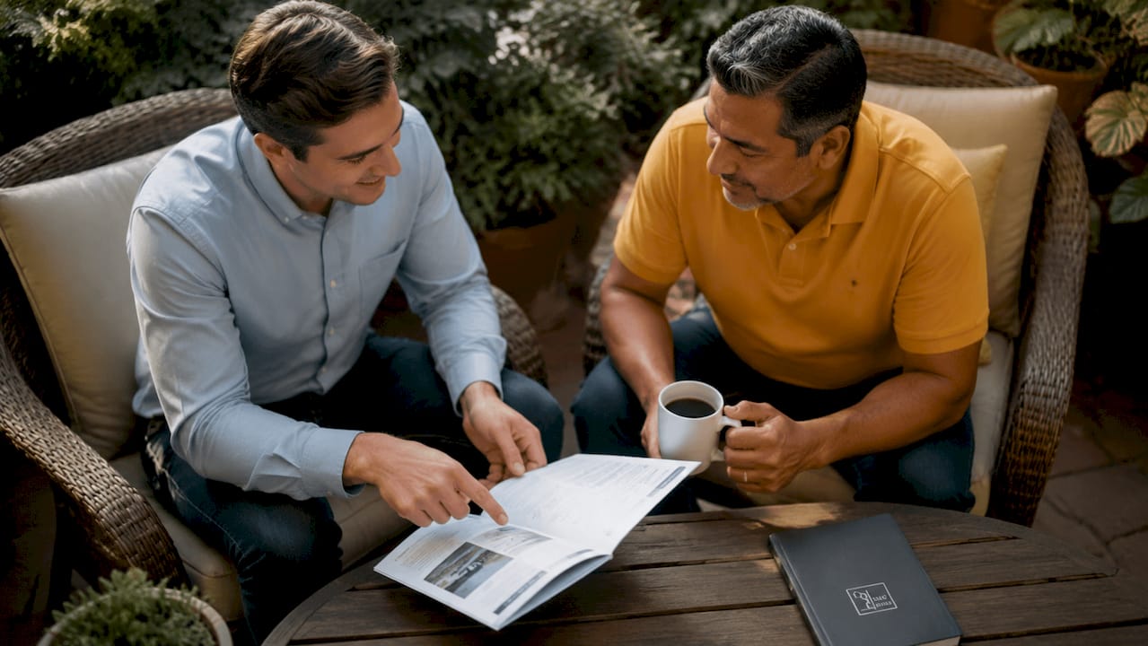 Insurance agent explaining uninsured motorist coverage
