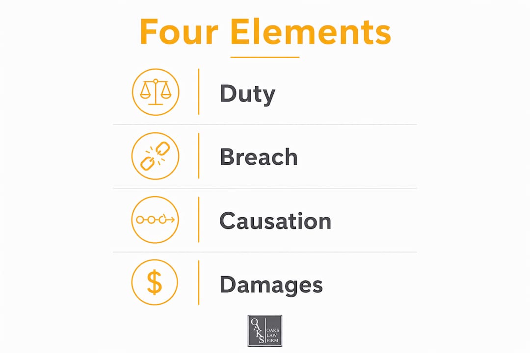 Infographic illustrating four key elements of liability