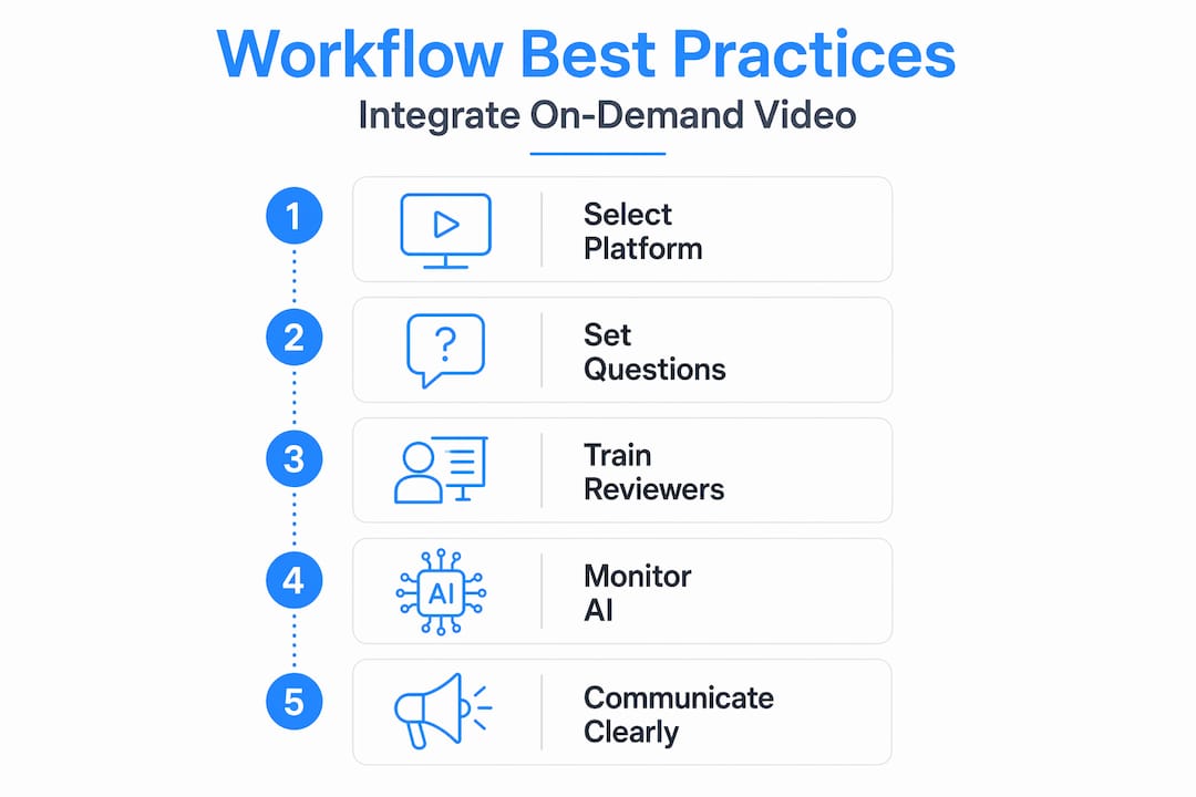 Infographic outlining best practices for video interview integration