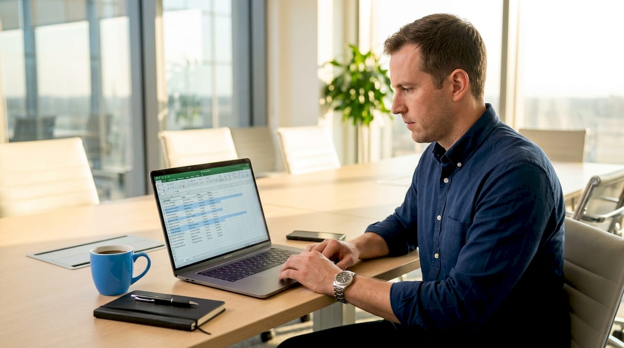 Manager examining AI-screened candidate list