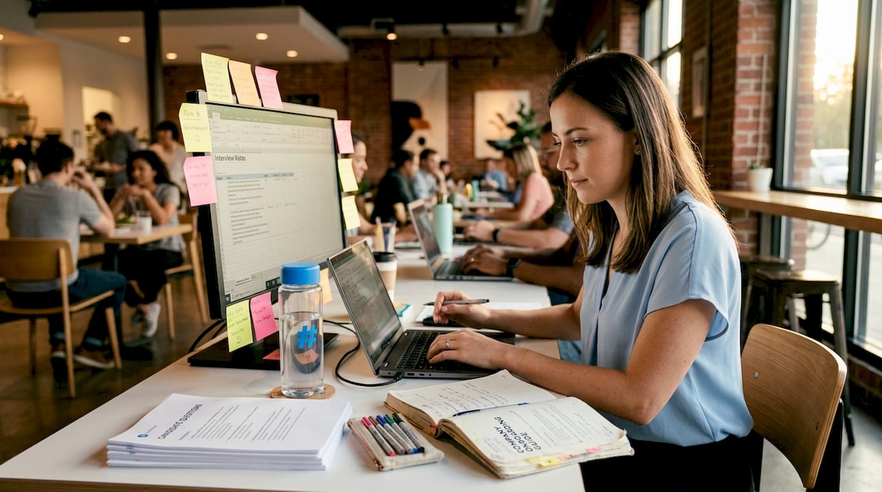 HR specialist updating hiring workflow notes