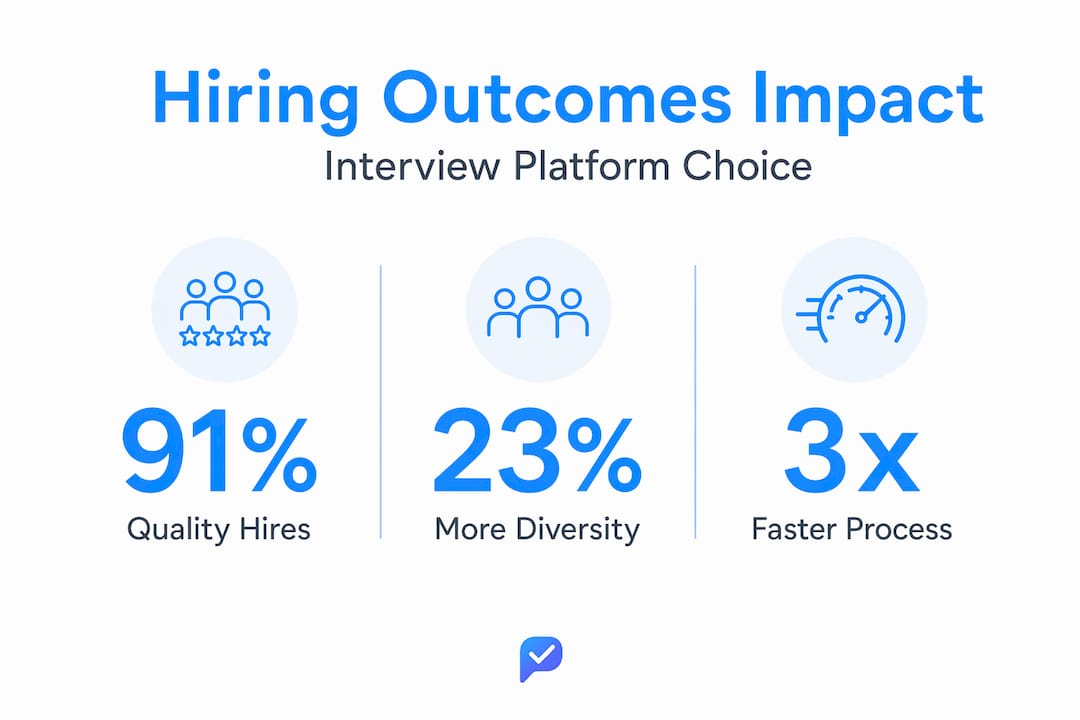 Infographic showing hiring outcomes statistics comparison