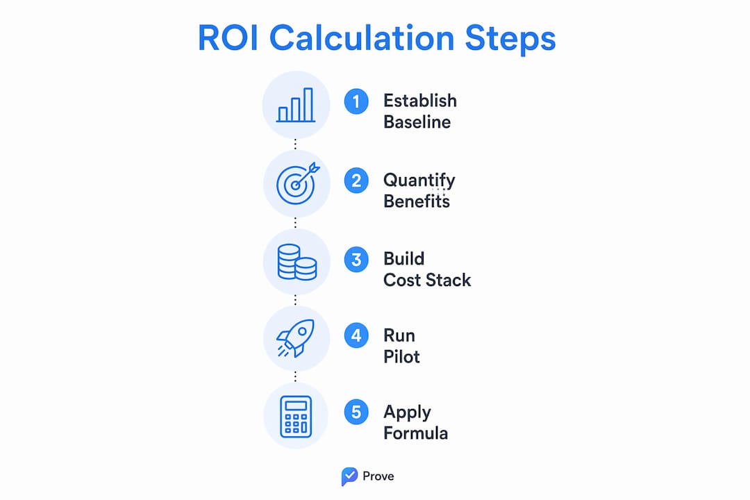 Infographic illustrating step-by-step ROI calculation