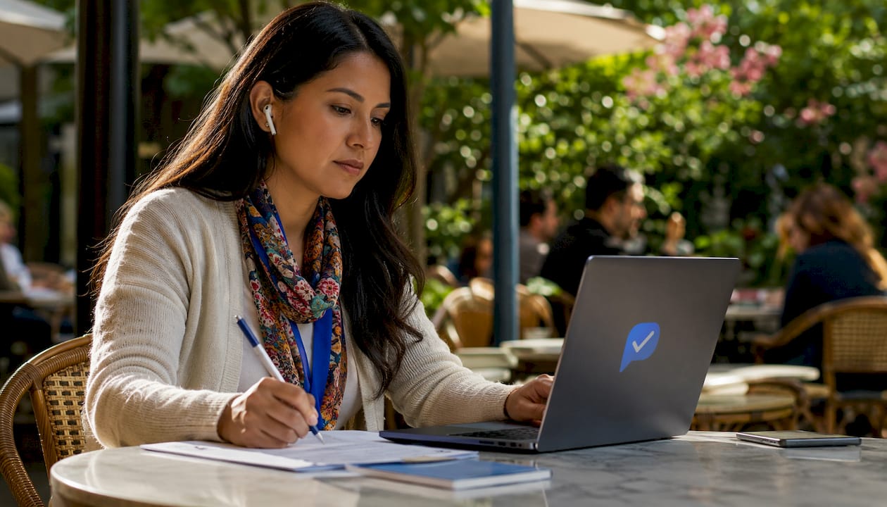 HR professional working with HR technology tools