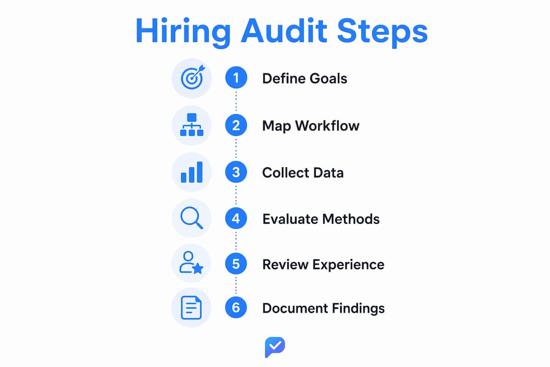 Infographic showing hiring process audit steps