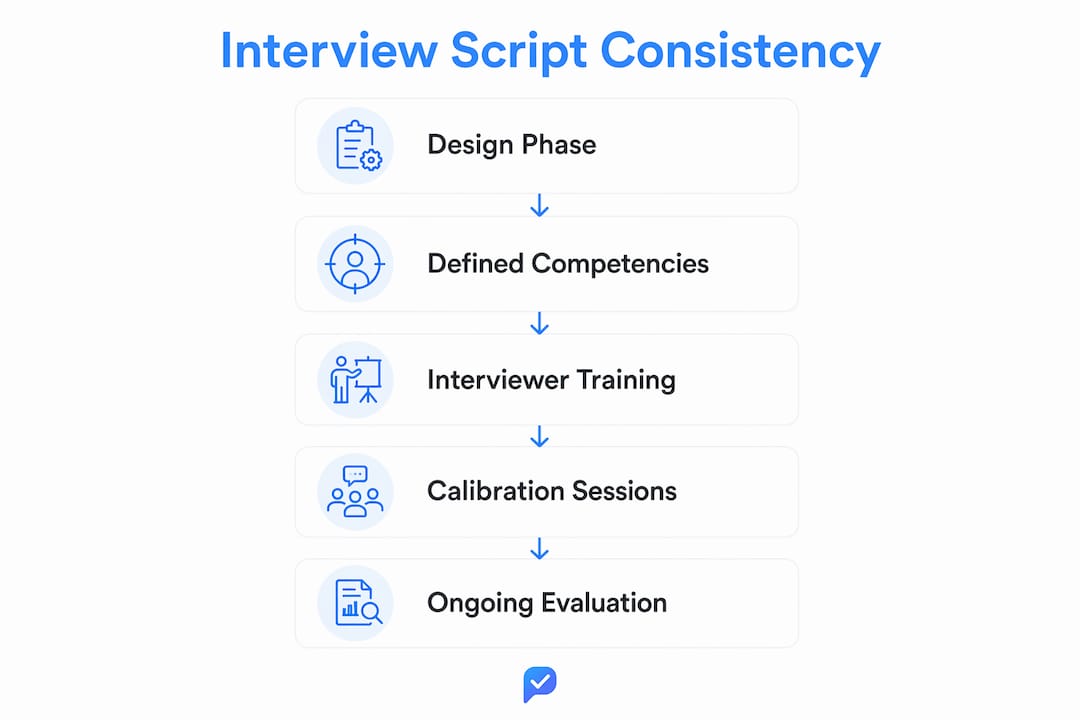 Infographic outlining interview script consistency steps