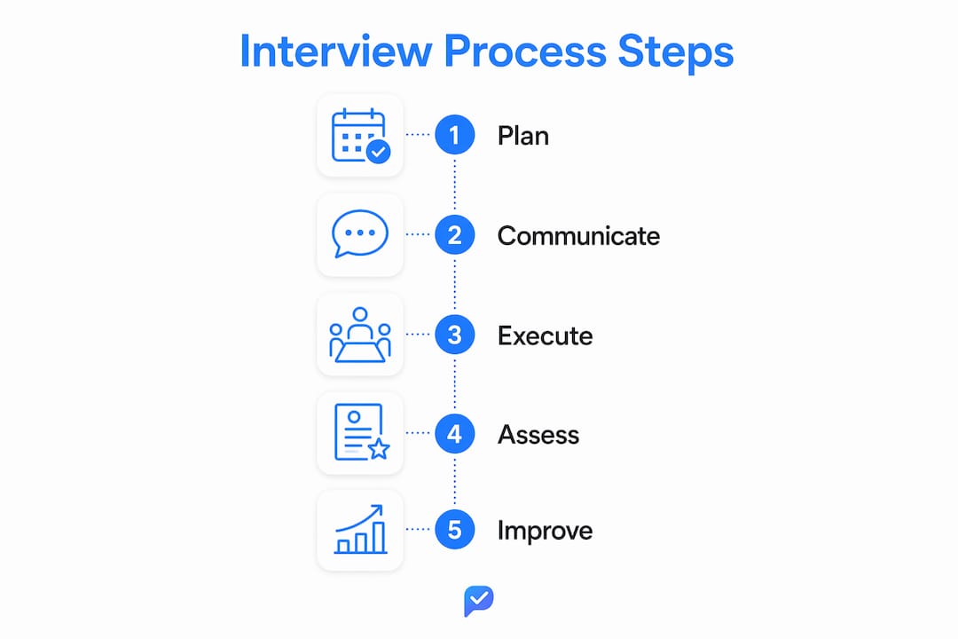 Infographic outlining five key interview optimization steps