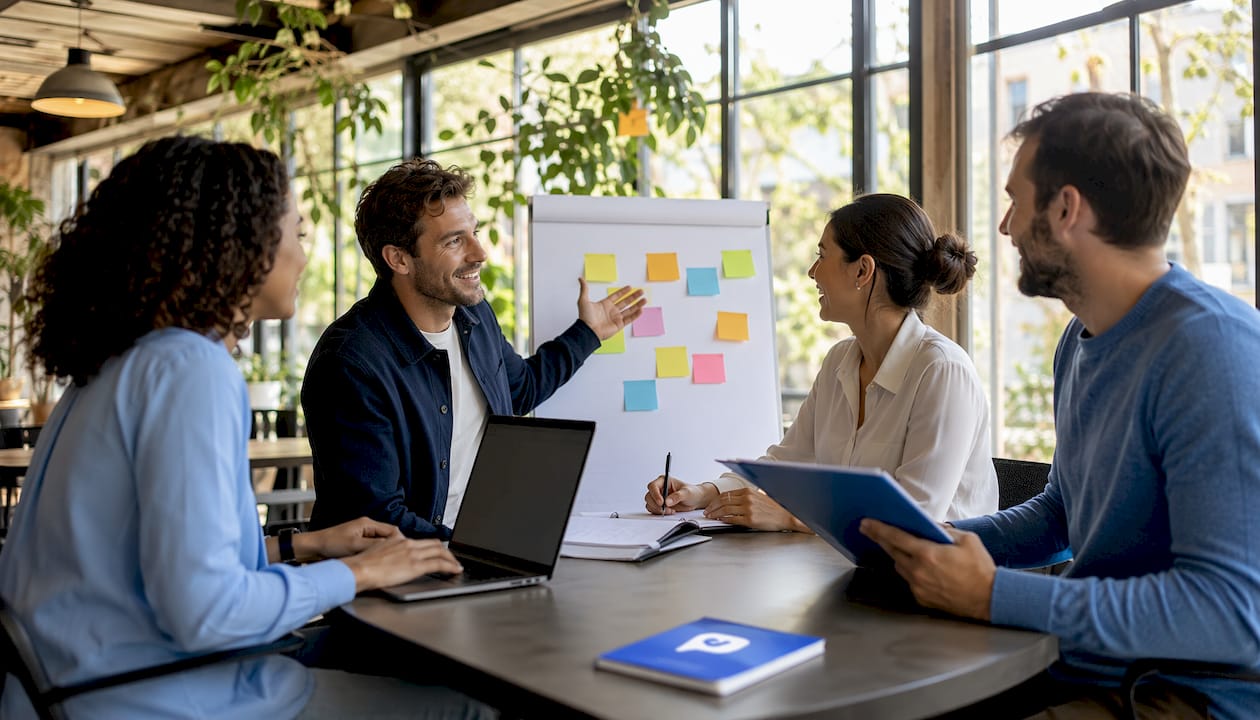 Diverse team participating in interviewer training