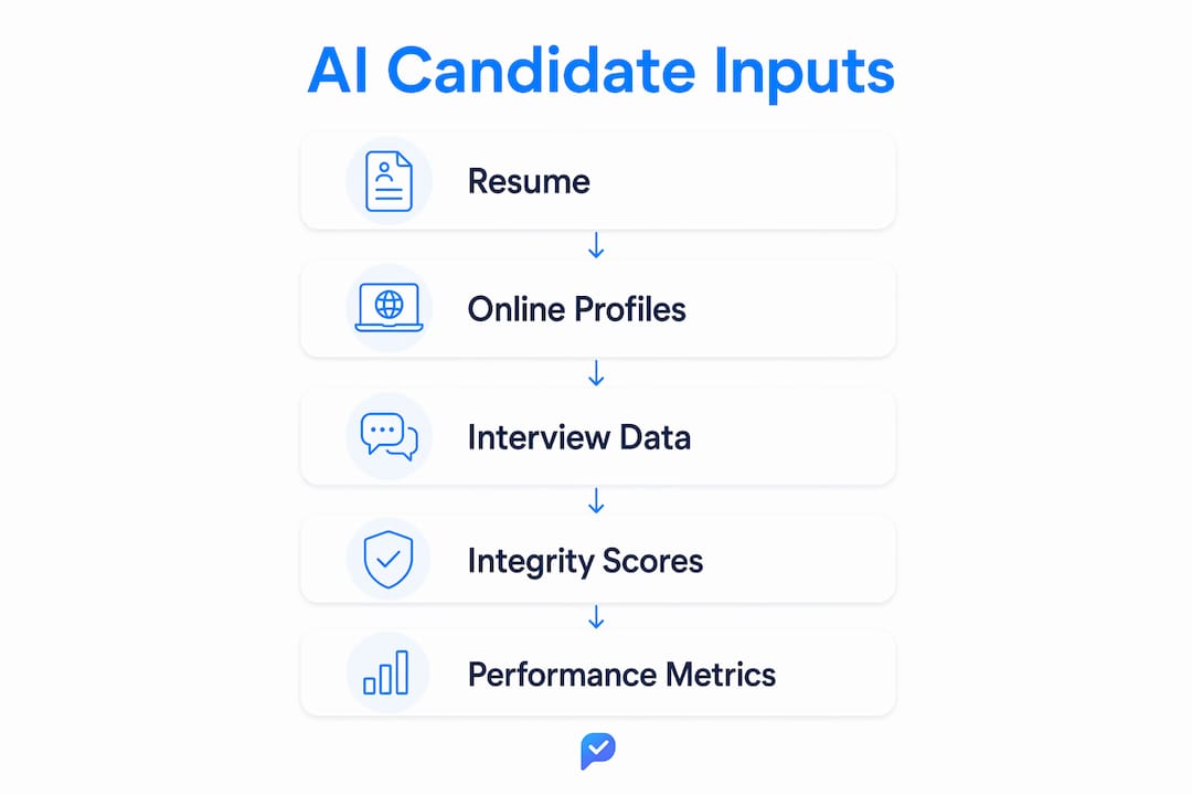 Infographic showing key AI candidate input types