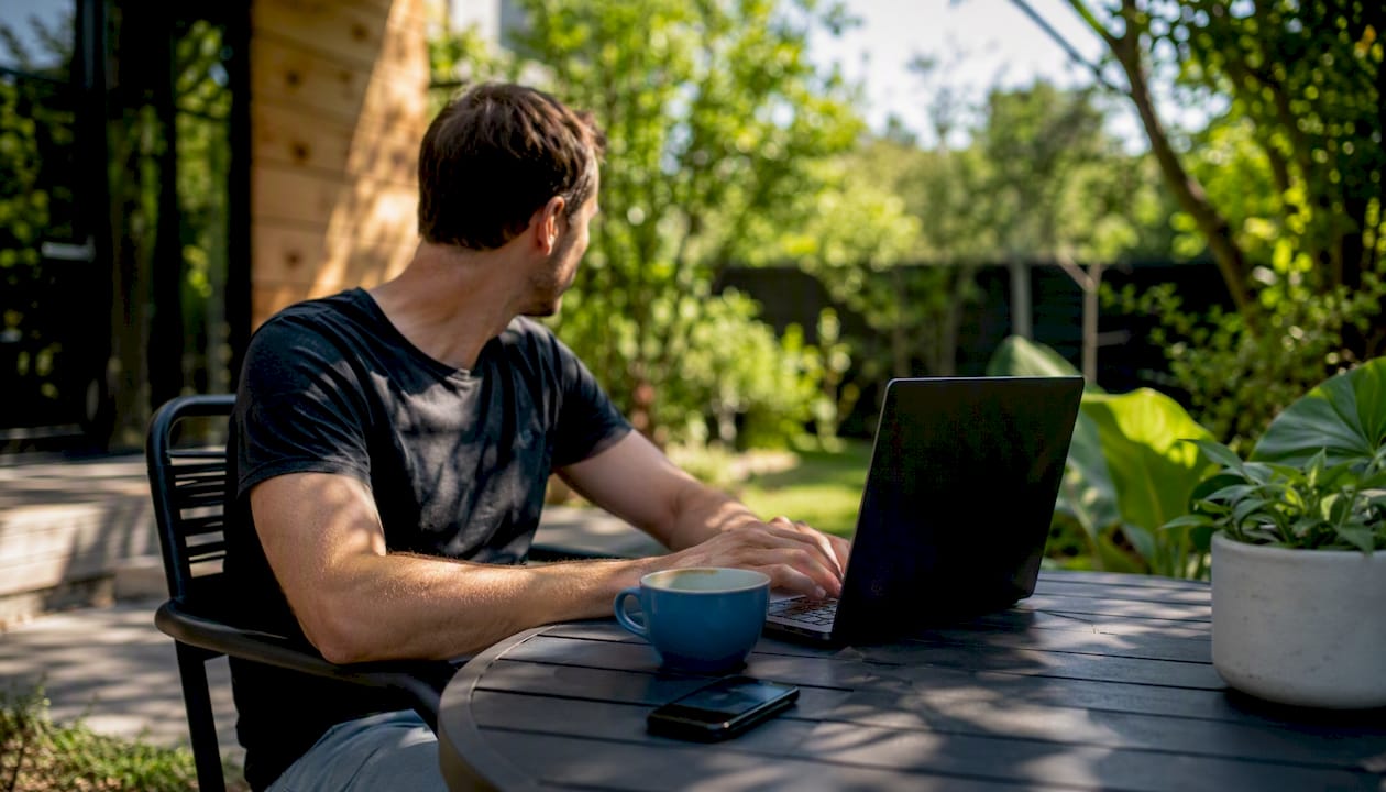 Home office desk with distractions during video call