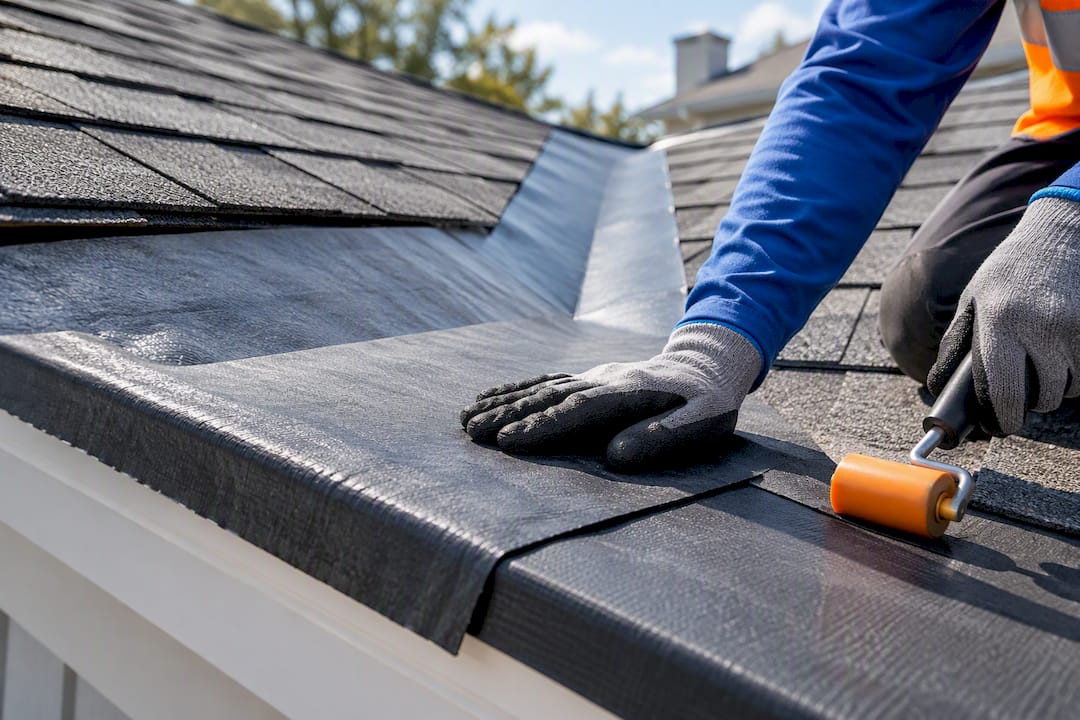Low-slope roof membrane and valley details