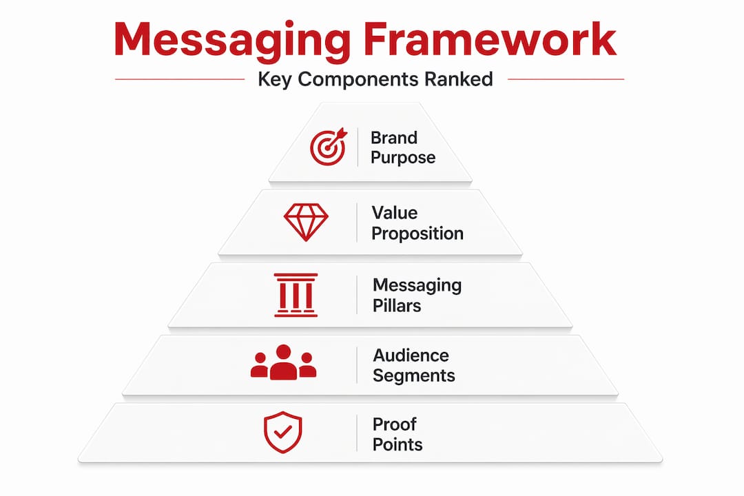 Hierarchy of brand messaging framework components