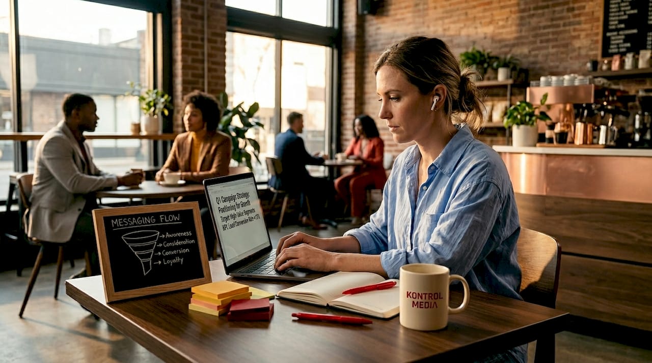 Marketer builds concise messaging at agency desk