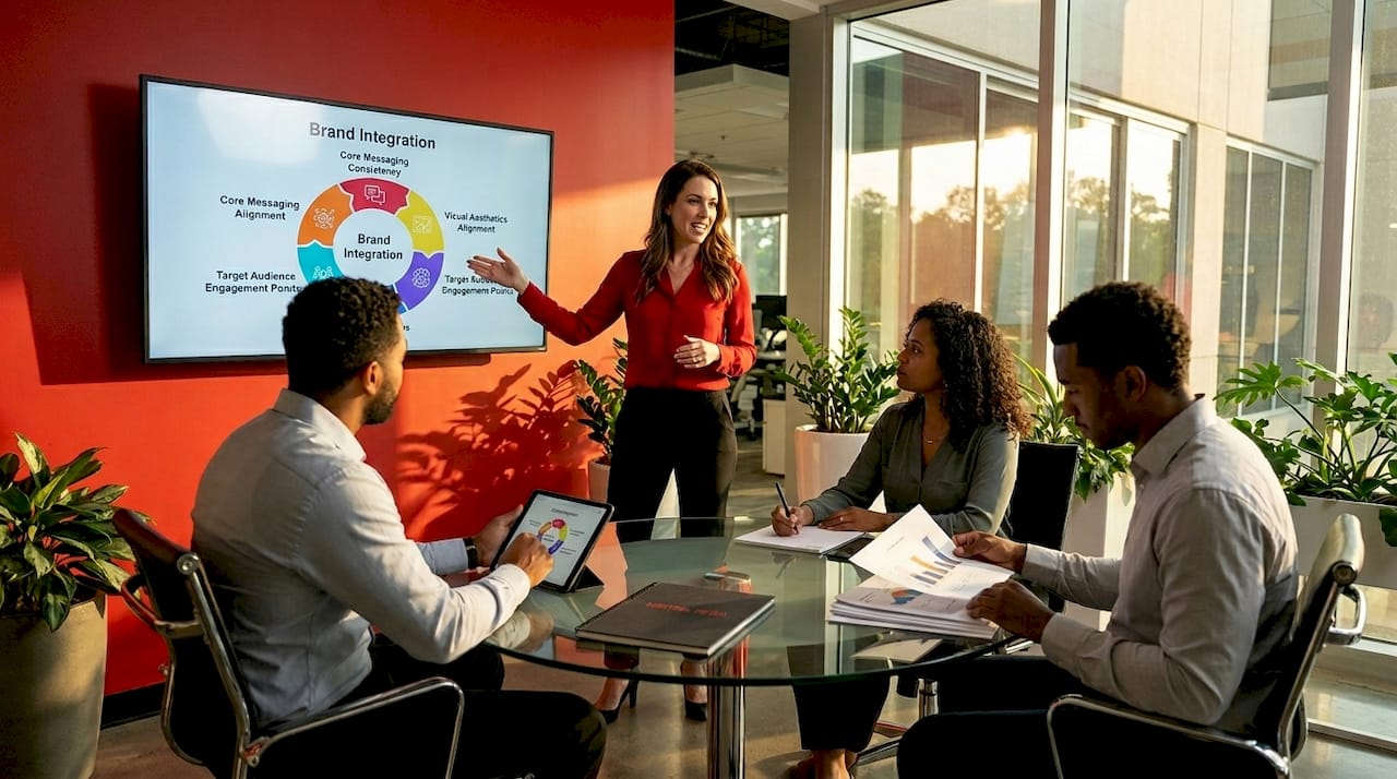 Team works on marketing integration planning