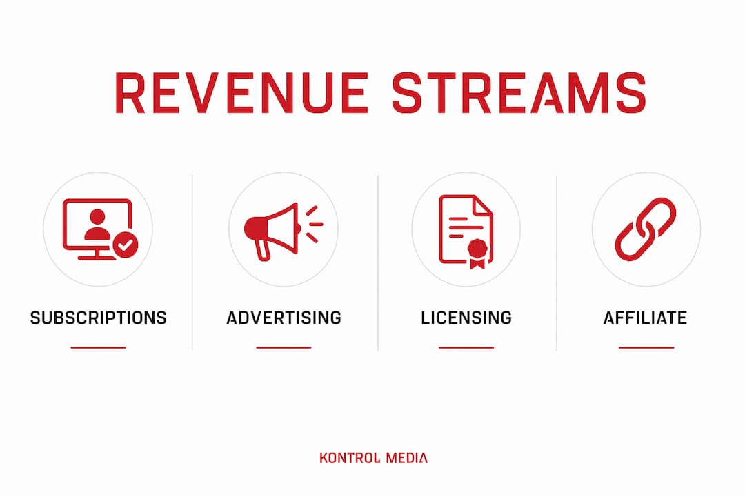 Infographic showing media network revenue streams