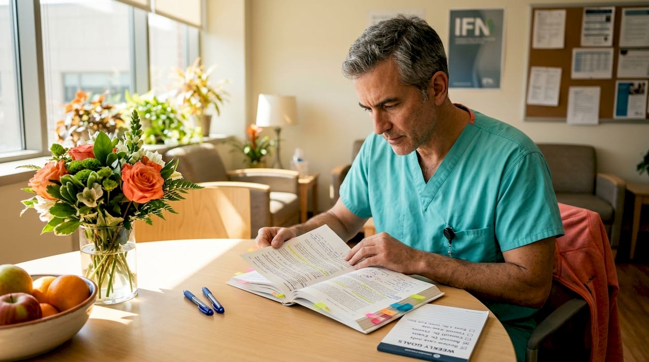 Physician examining patient outcomes research