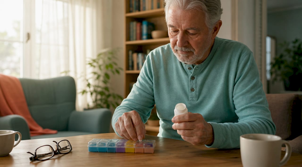 Patient managing daily medication at home