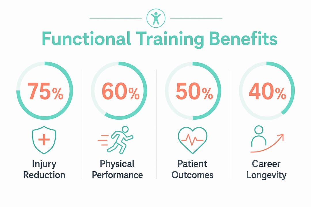 Infographic showing key benefits of functional training for nurses