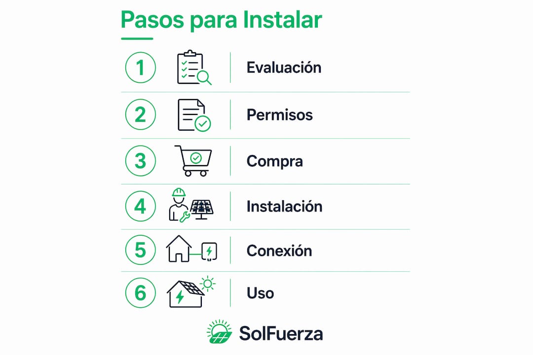 Infografía: guía práctica para instalar un sistema de energía solar en tu apartamento