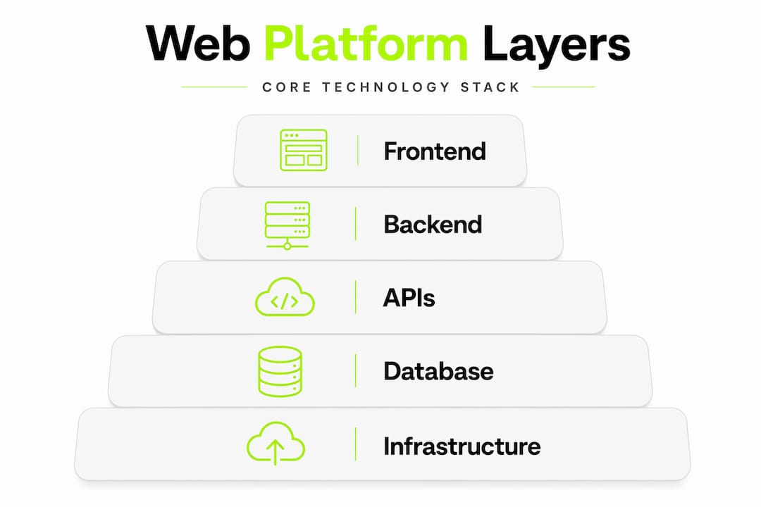Infographic of web platform layers hierarchy