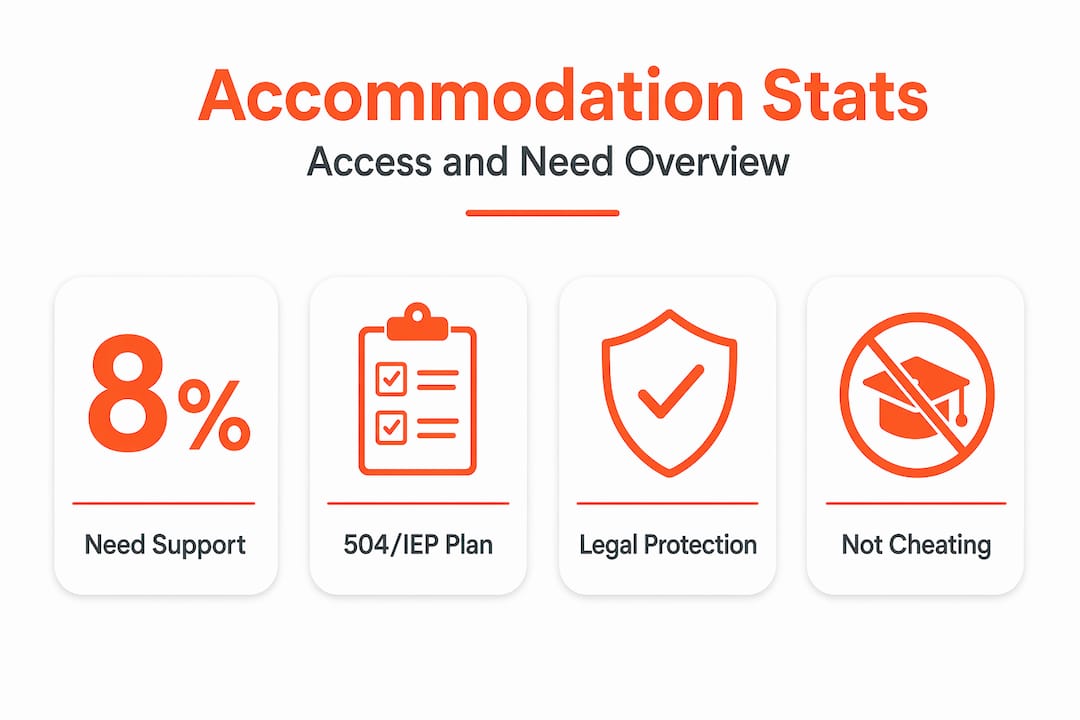 Infographic showing statistics about student accommodations