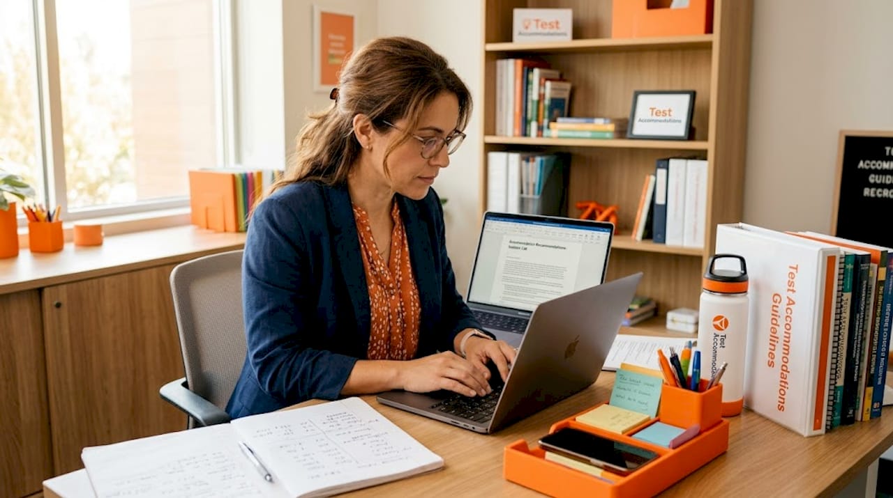 Psychologist typing test accommodation recommendations