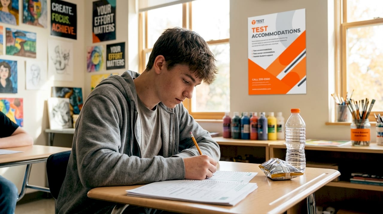 Student completes standardized test accommodations
