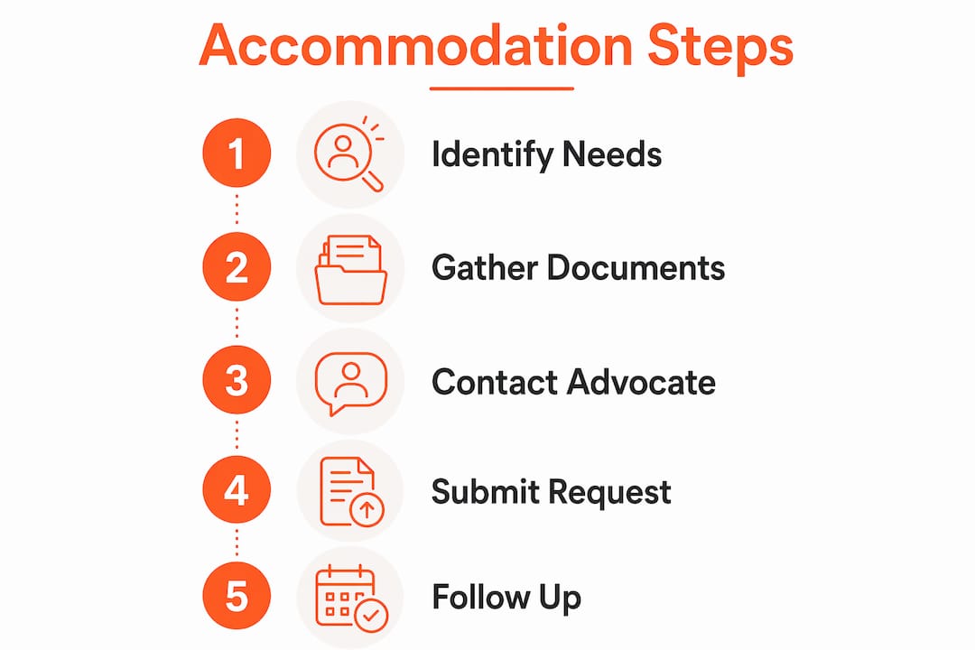 Infographic outlining accommodation request steps