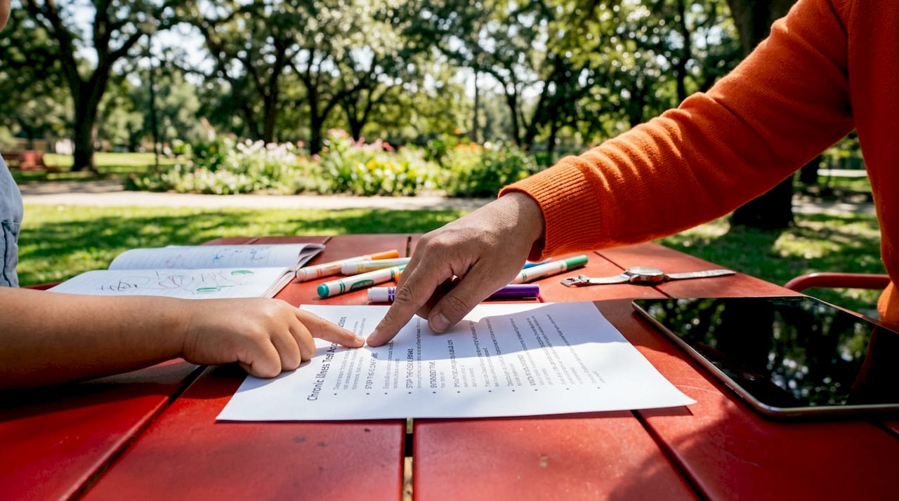 Hands highlighting test accommodation details