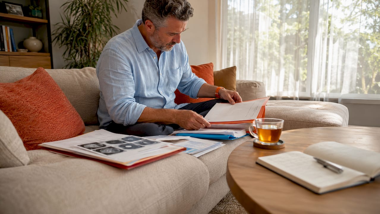Hands sorting LSAT accommodation documents
