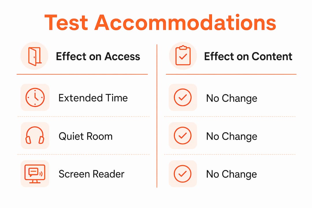 Infographic comparing accommodation effects on access and content