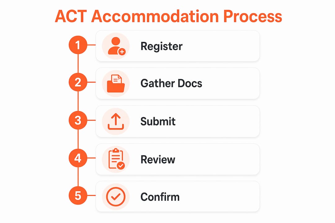 Infographic of ACT accommodation request steps