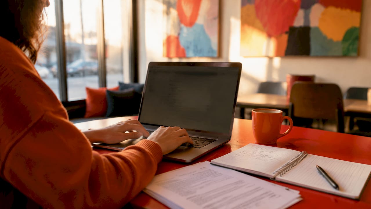 Hands typing MCAT accommodation application