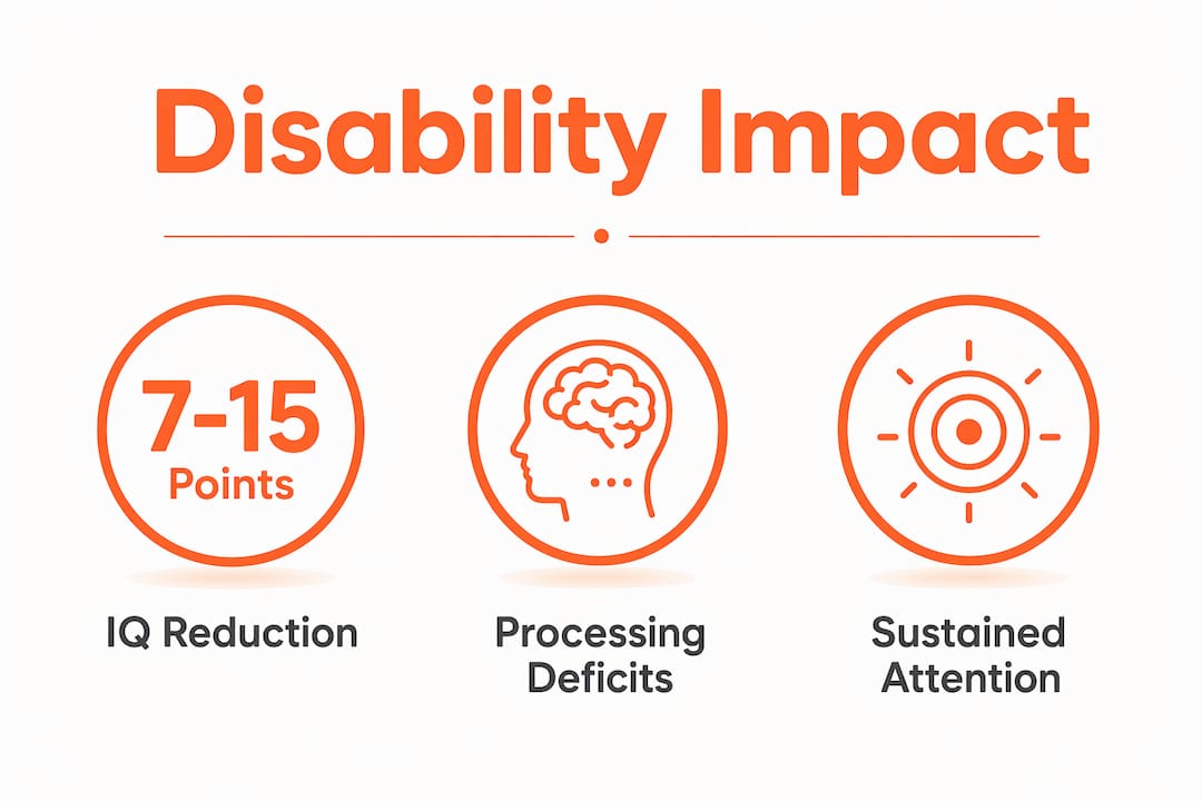 Infographic showing impact of disability on test scores