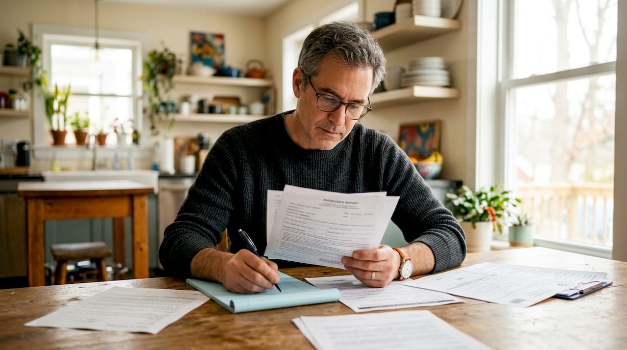 Man reviewing disability accommodation documentation