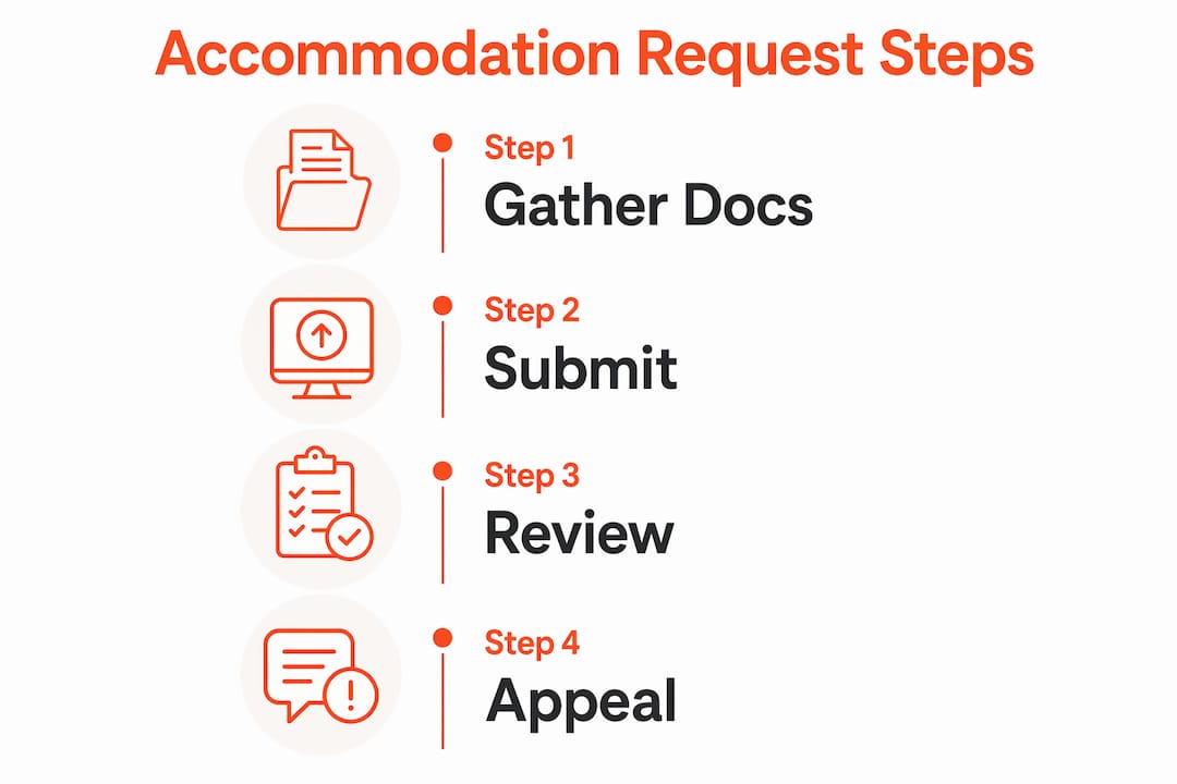 Infographic showing accommodation request process steps