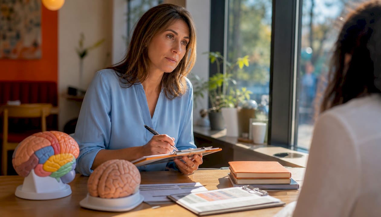 Psychologist documenting PTSD testing functional limitations