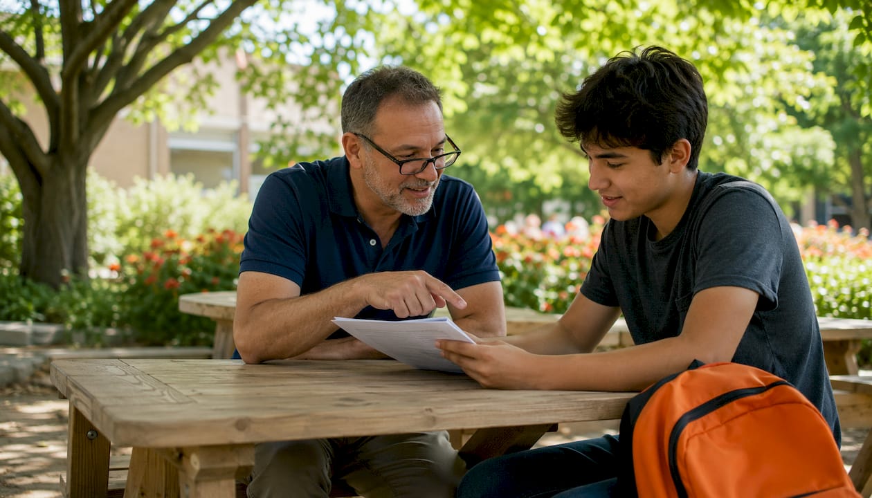 Human reader assisting student with test reading