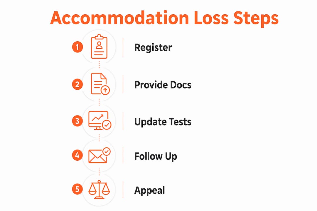Infographic outlining steps leading to accommodation loss