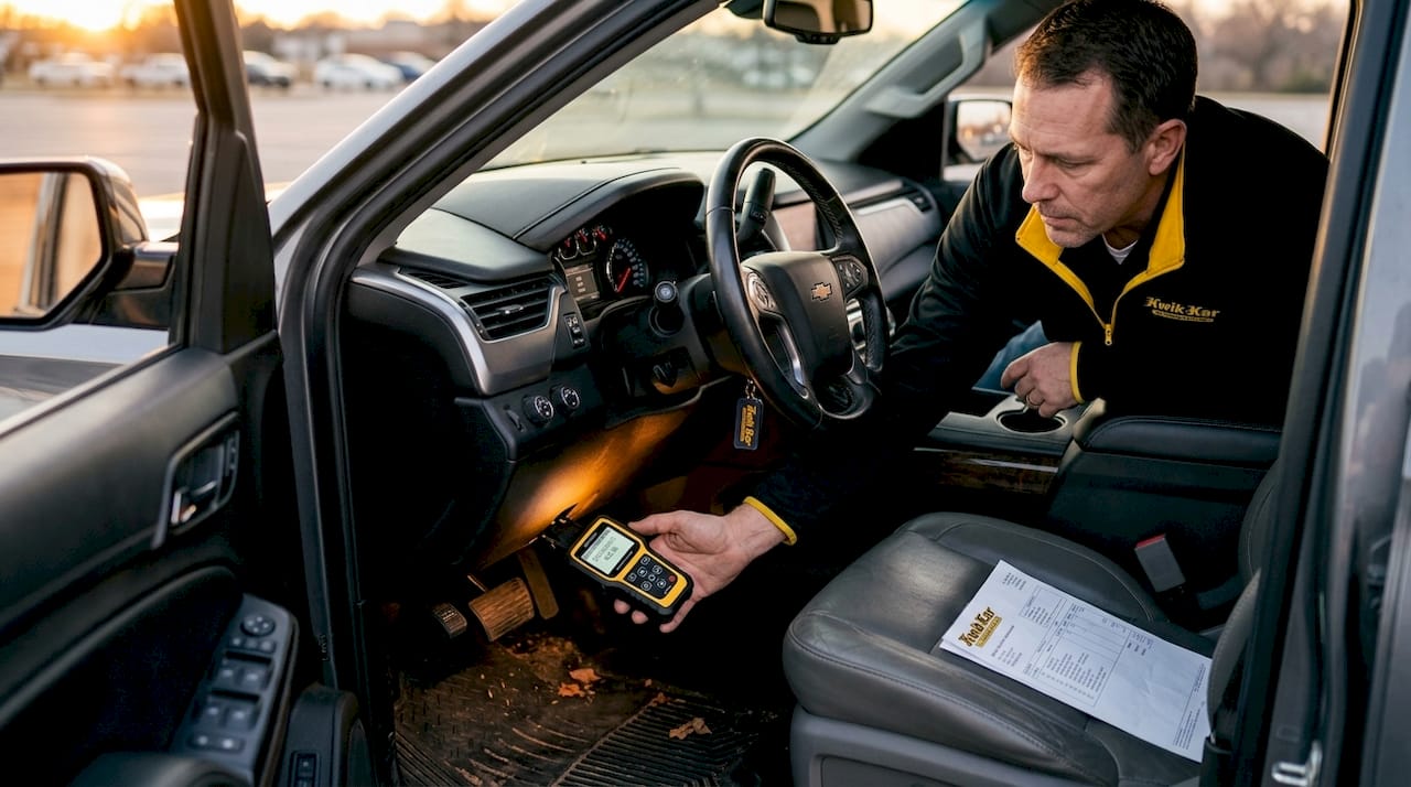 Driver uses OBD-II reader before emissions test