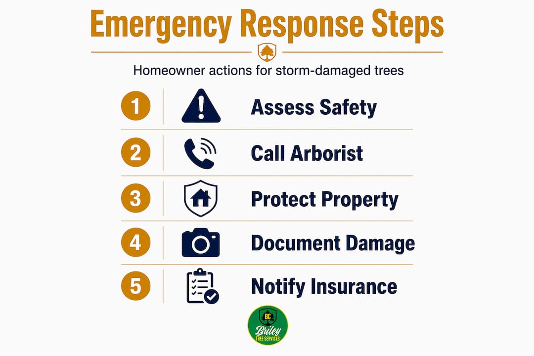 Infographic of emergency tree response steps