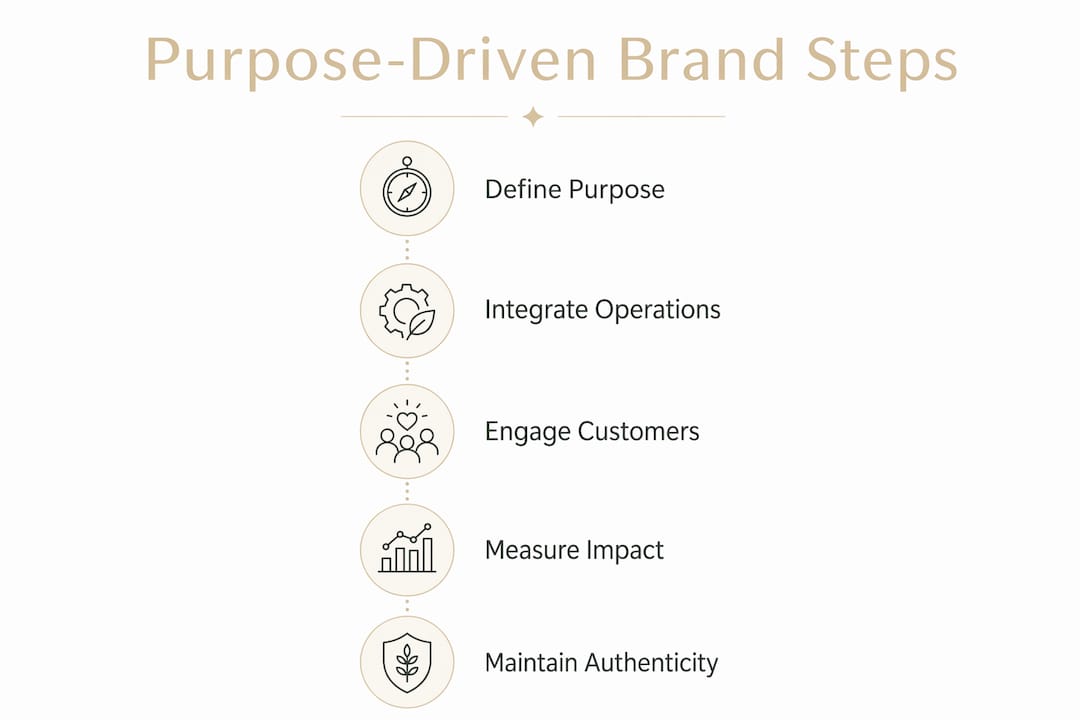 Infographic explaining purpose-driven brand steps
