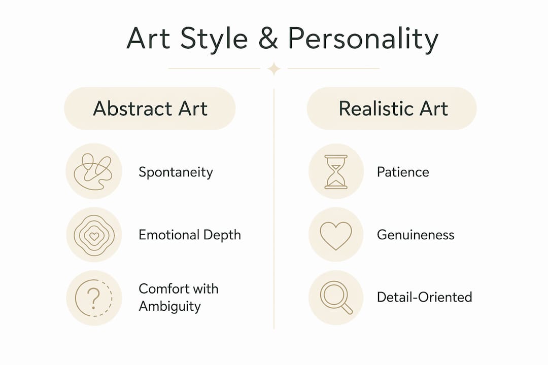 Infographic comparing art styles and related personality traits