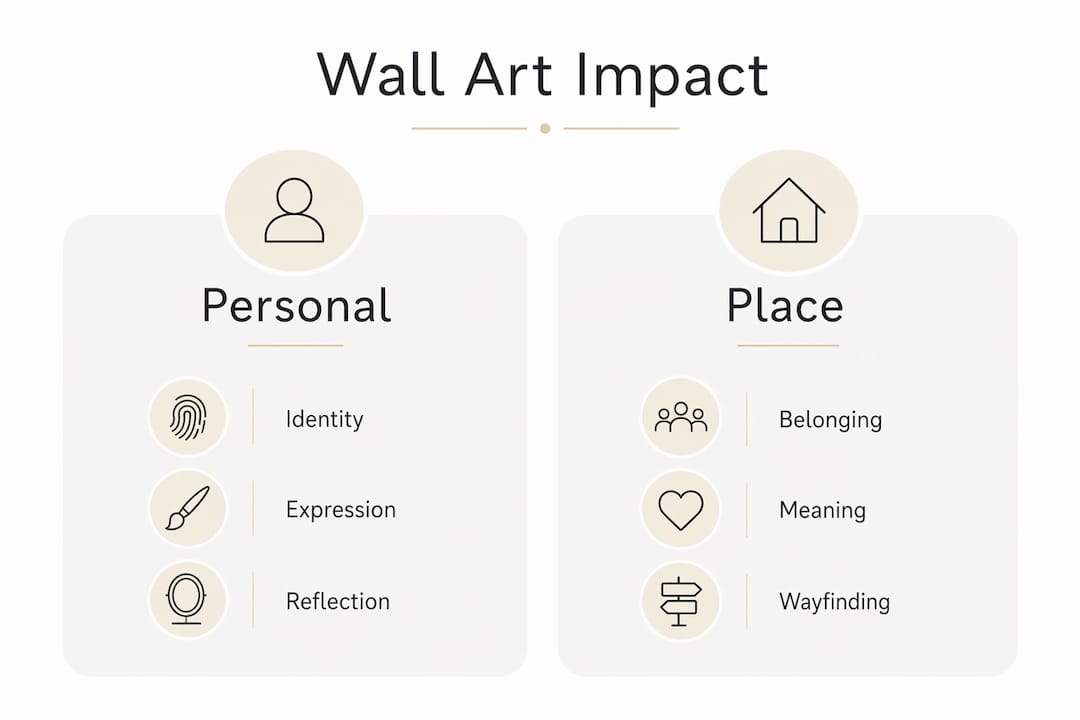 Infographic comparing personal and place identity in wall art