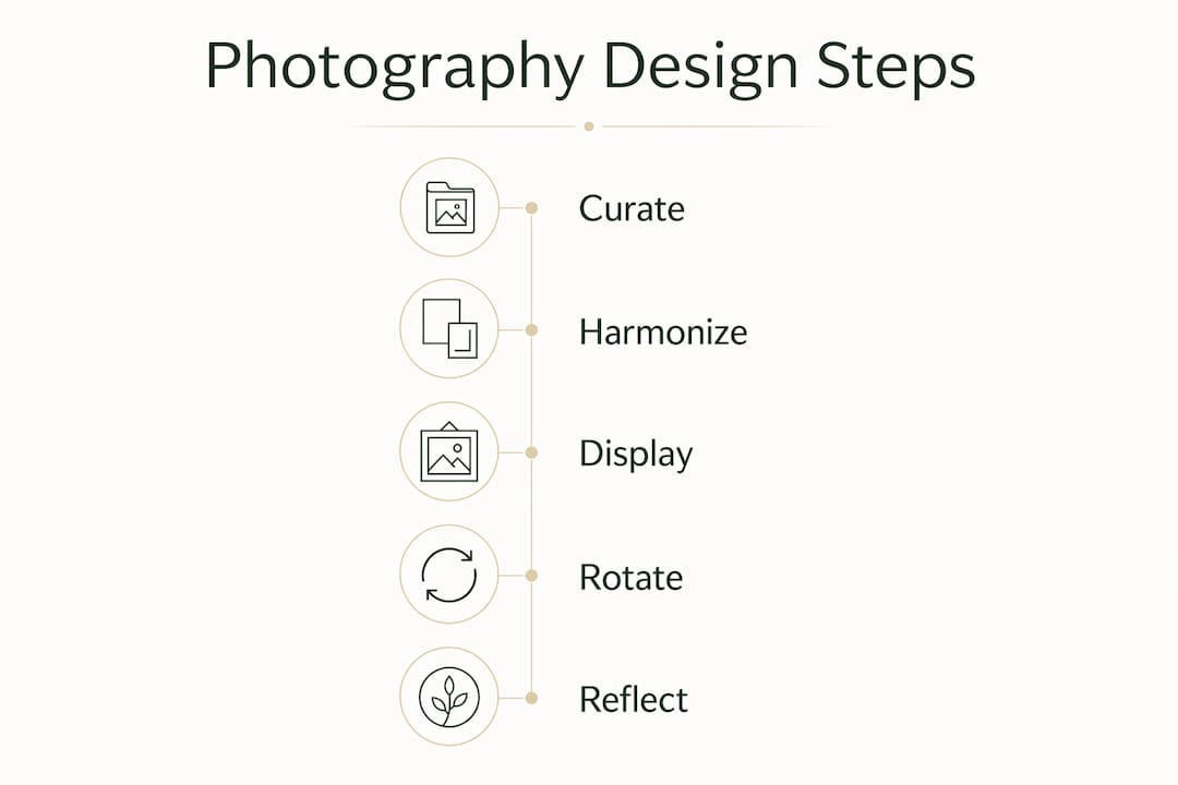 Infographic illustrating steps for using photography as personal design