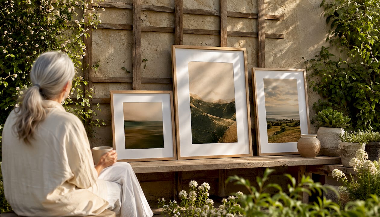 Rental wall art in various layout templates