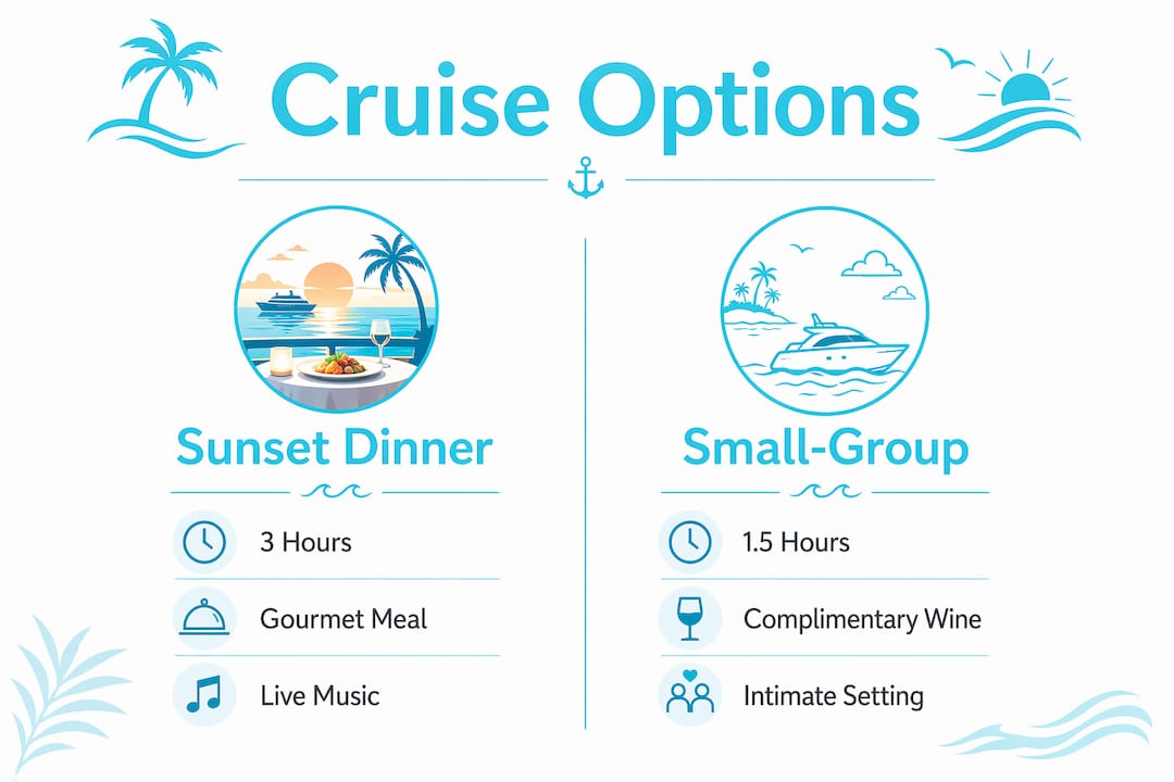 Infographic comparing two Destin romantic cruises
